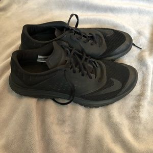 Black Nike running shoes